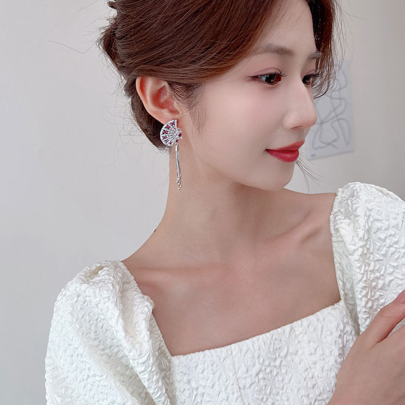 S925 classy Fan new style earrings