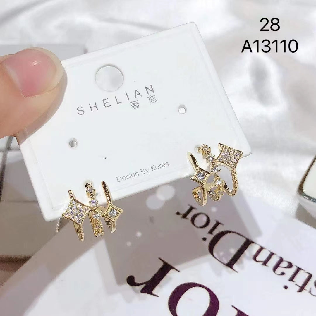 1006 S925 shelian handmade comet C hoop earrings