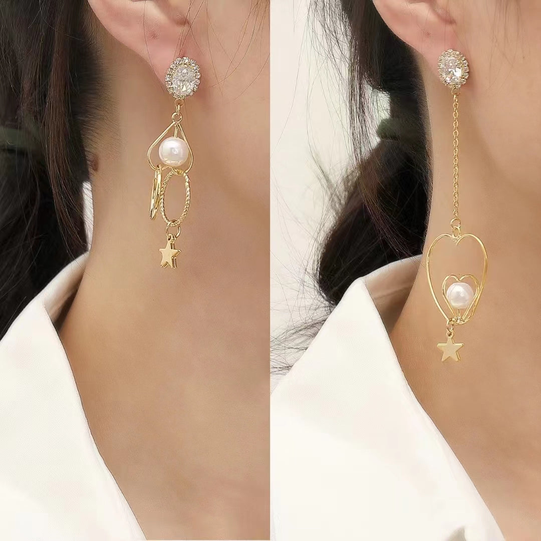 1022 S925 shelian star dangling earrings