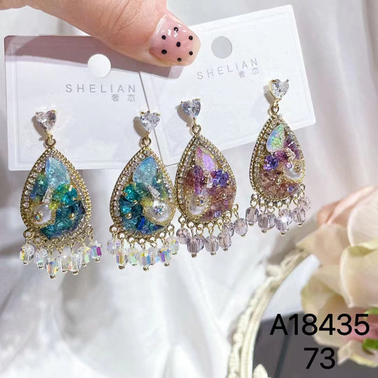 1018 S925 shelian handmade crystal earrings