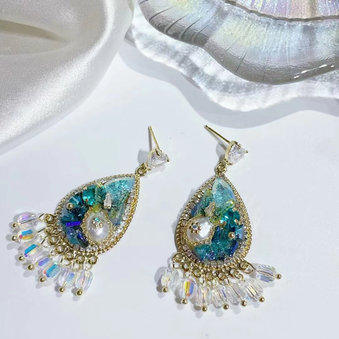 1018 S925 shelian handmade crystal earrings