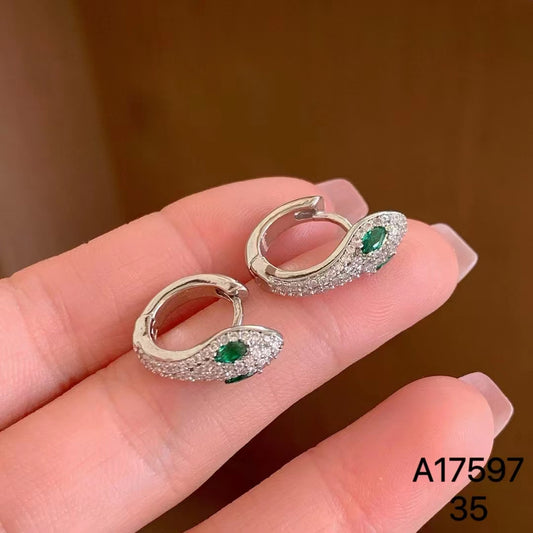 1020 S925 shelian handmade snake hoop earrings