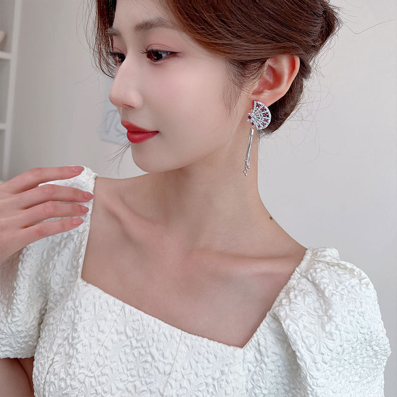 S925 classy Fan new style earrings