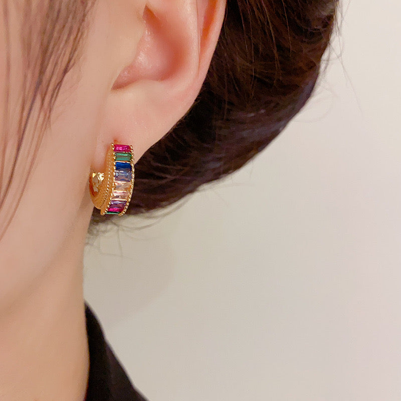 E03 Colored zircon earrings