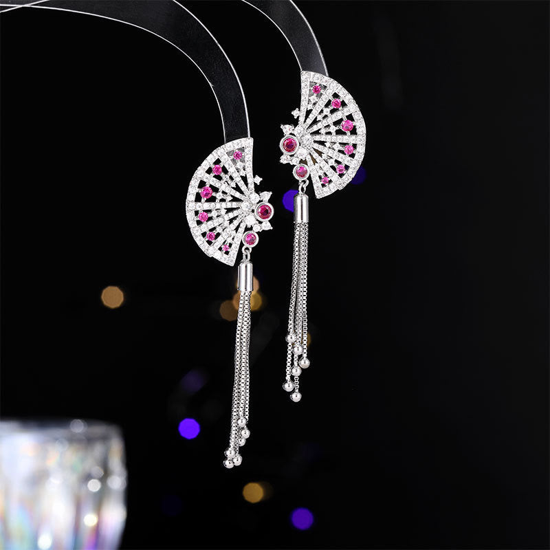 S925 classy Fan new style earrings