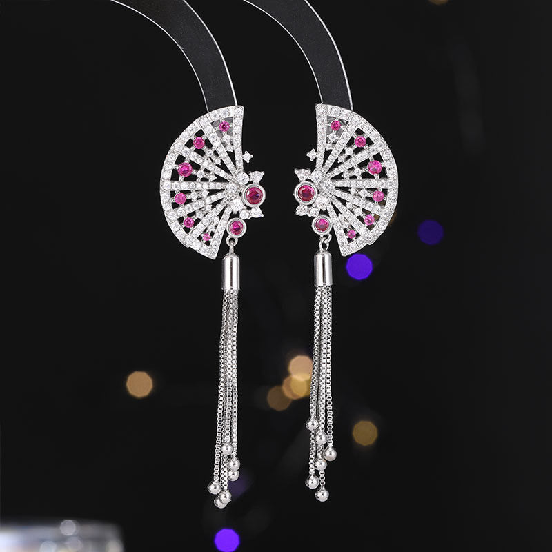 S925 classy Fan new style earrings