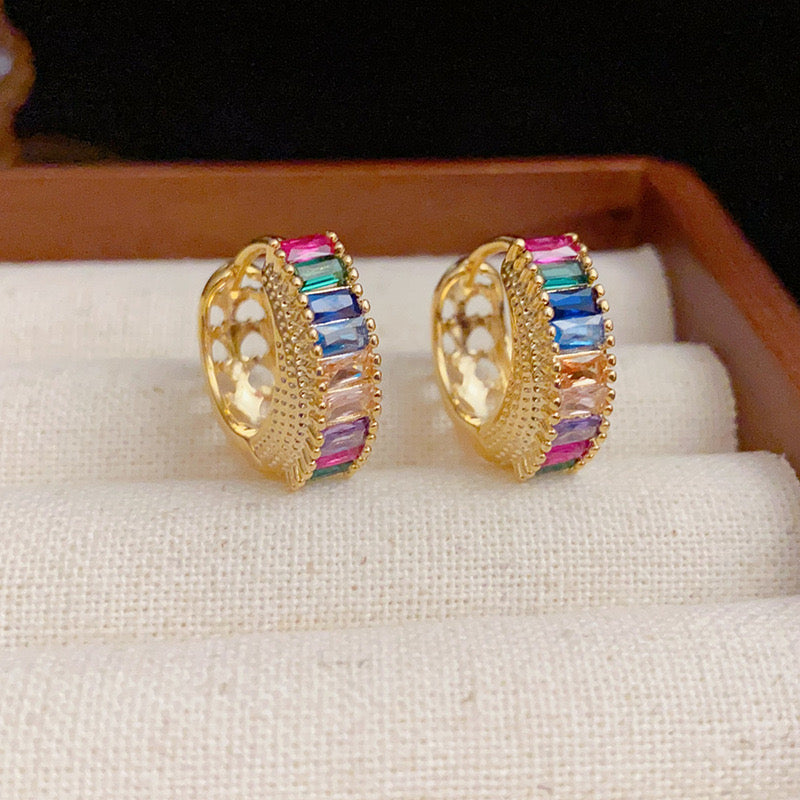 E03 Colored zircon earrings