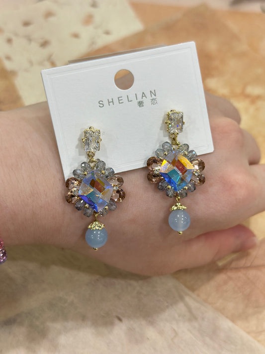 001 S925 shelian handmade crystal earrings