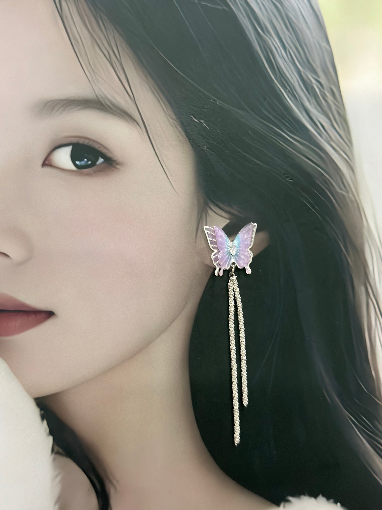 015 S925 butterfly earrings