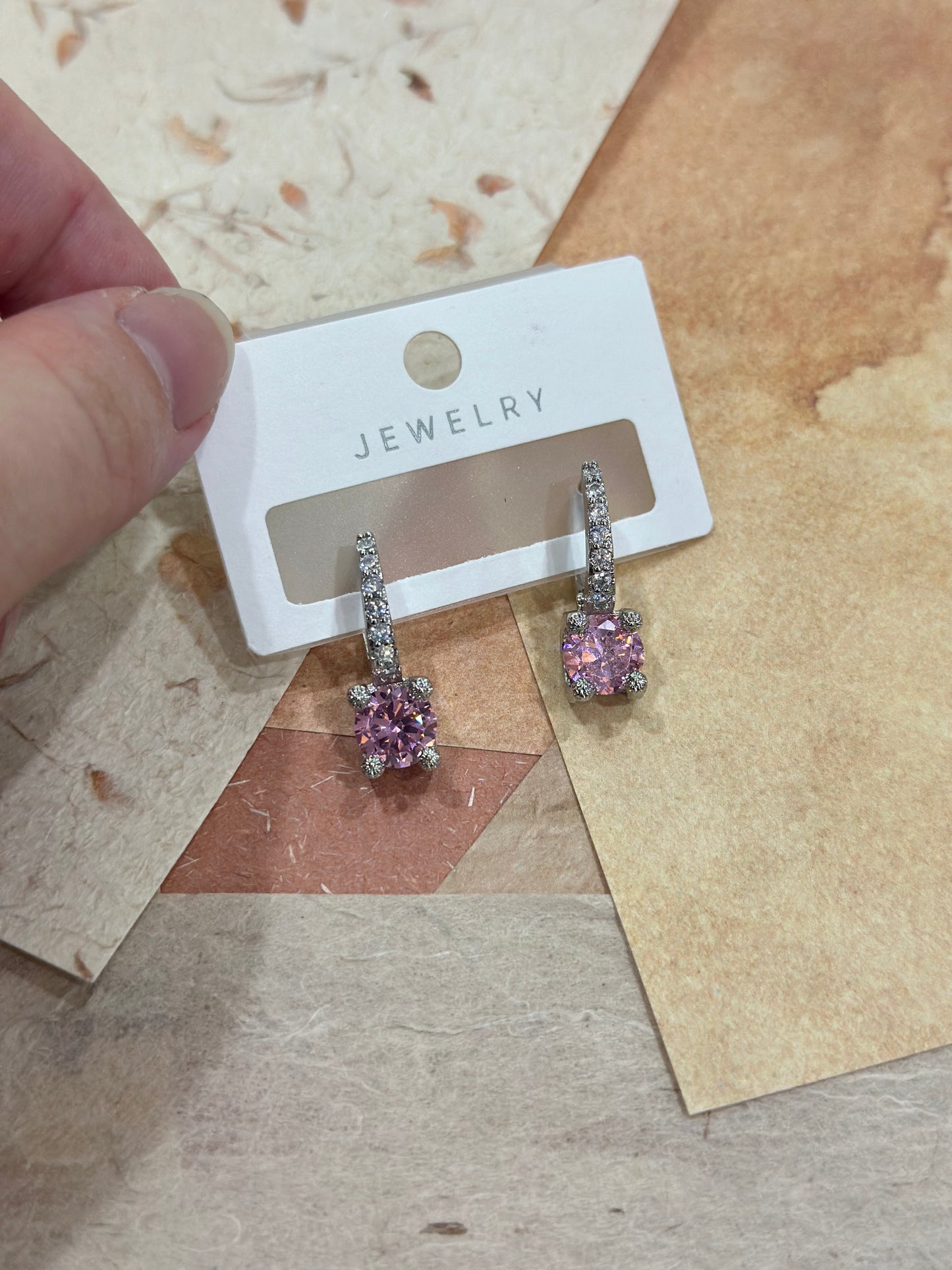 024 S925 pink jewlery earrings